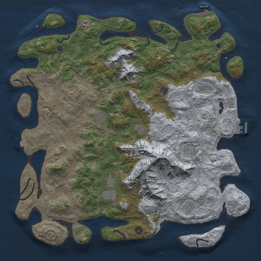 Rust Map: Procedural Map, Size: 5000, Seed: 8787, 19 Monuments
