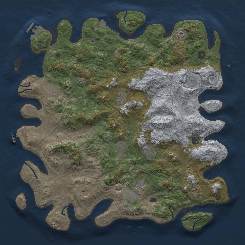 Rust Map: Procedural Map, Size: 4500, Seed: 375052065, 19 Monuments