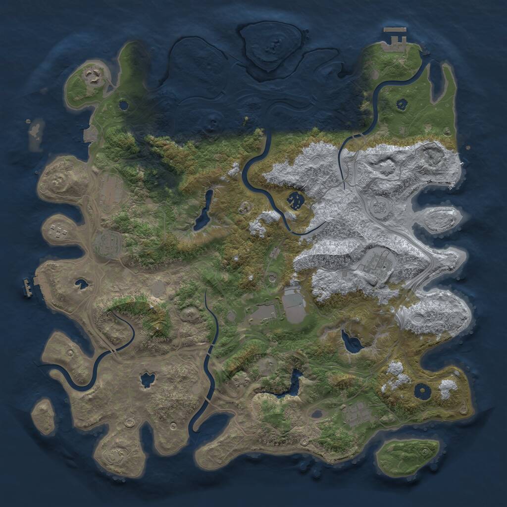 Rust Map: Procedural Map, Size: 4500, Seed: 375052065, 14 Monuments