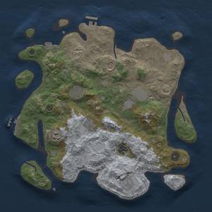 Thumbnail Rust Map: Procedural Map, Size: 3550, Seed: 694733001, 15 Monuments