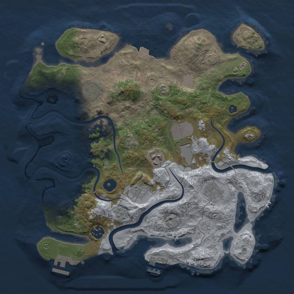 Rust Map: Procedural Map, Size: 3500, Seed: 1644688160, 13 Monuments