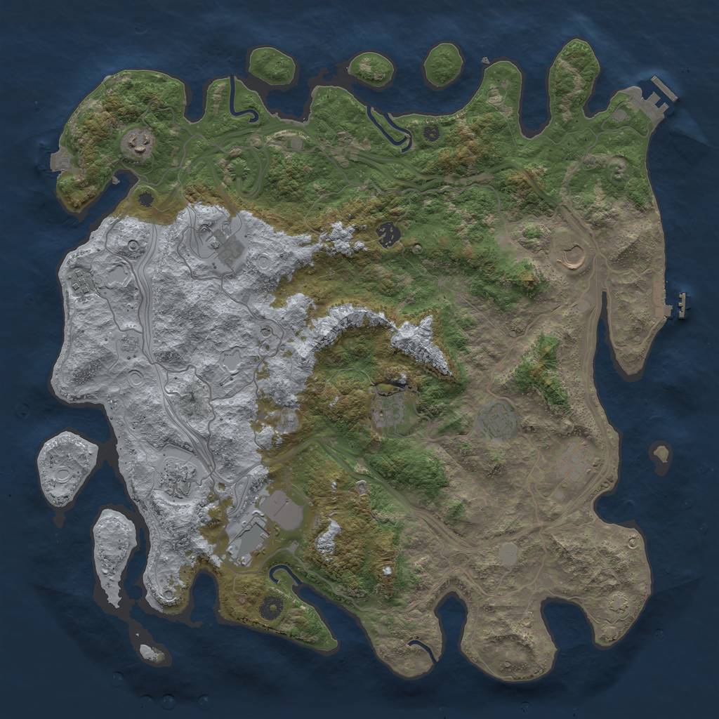 Rust Map: Procedural Map, Size: 4500, Seed: 1999215895, 18 Monuments