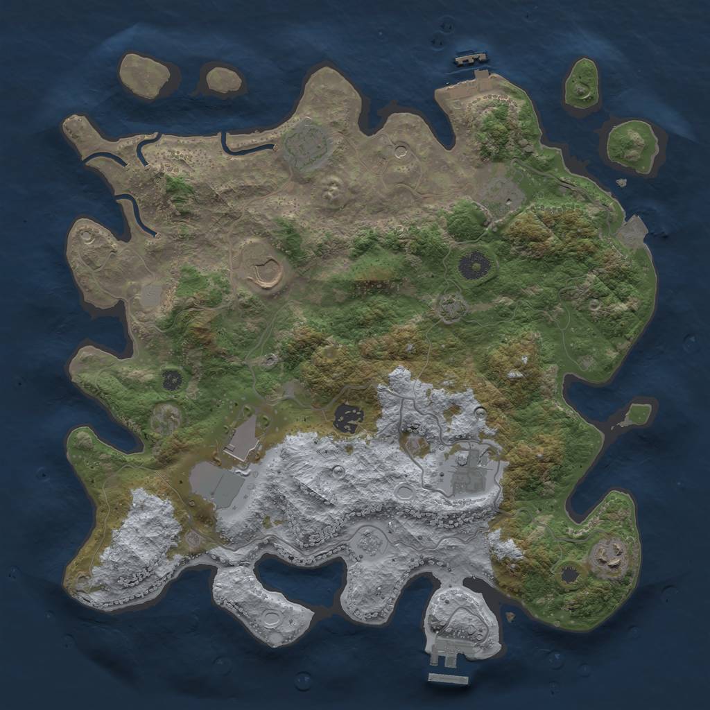 Rust Map: Procedural Map, Size: 3600, Seed: 583901950, 15 Monuments