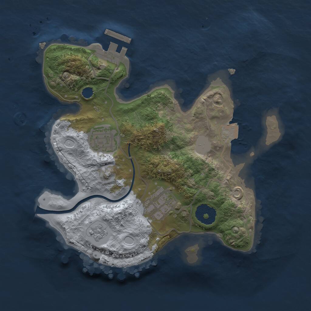 Rust Map: Procedural Map, Size: 2300, Seed: 1151234569, 5 Monuments