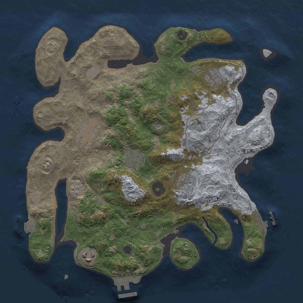 Rust Map: Procedural Map, Size: 3300, Seed: 1612020563, 14 Monuments