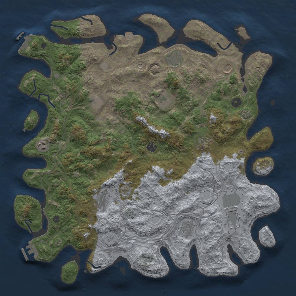 Rust Map: Procedural Map, Size: 4500, Seed: 66688438, 19 Monuments