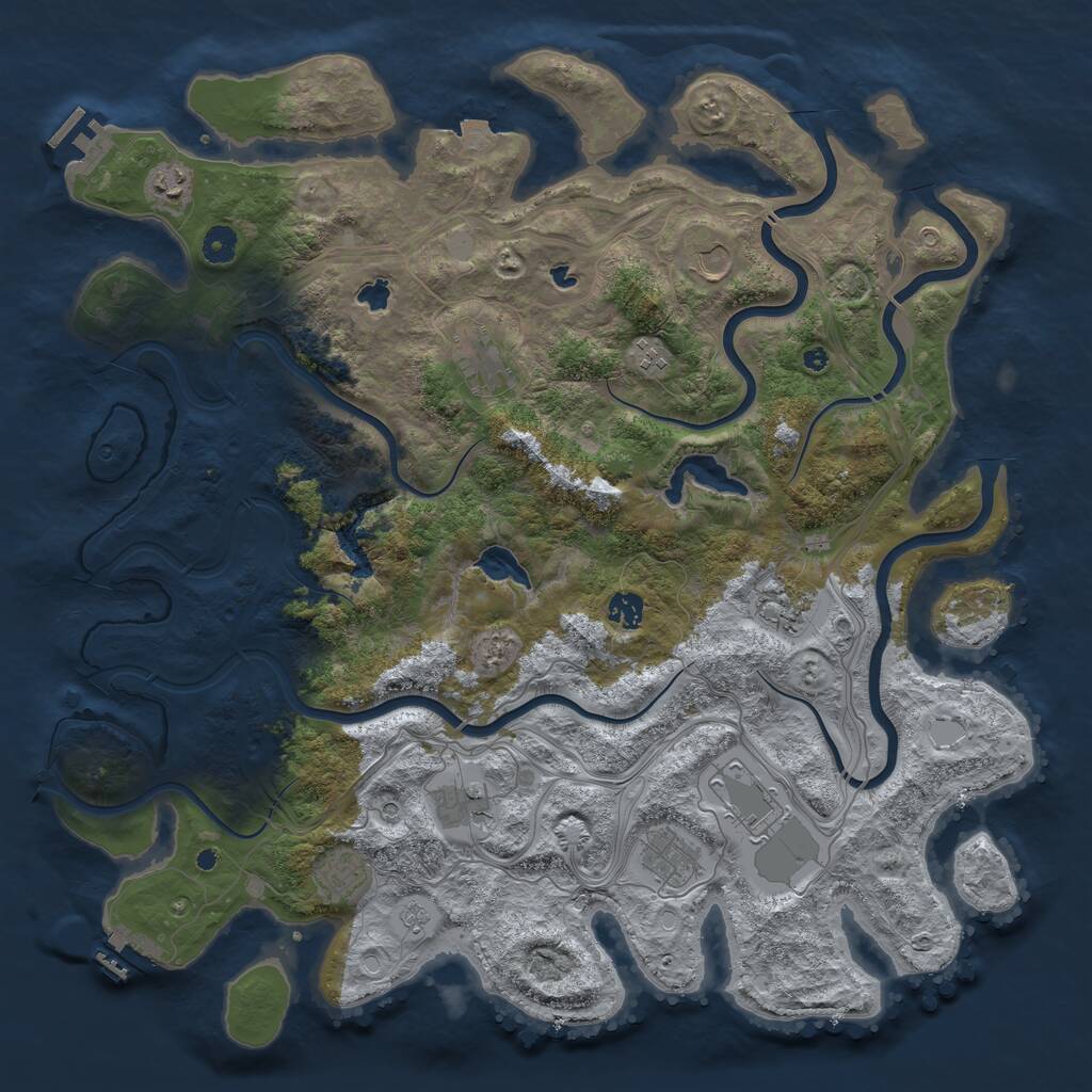 Rust Map: Procedural Map, Size: 4500, Seed: 66688438, 16 Monuments