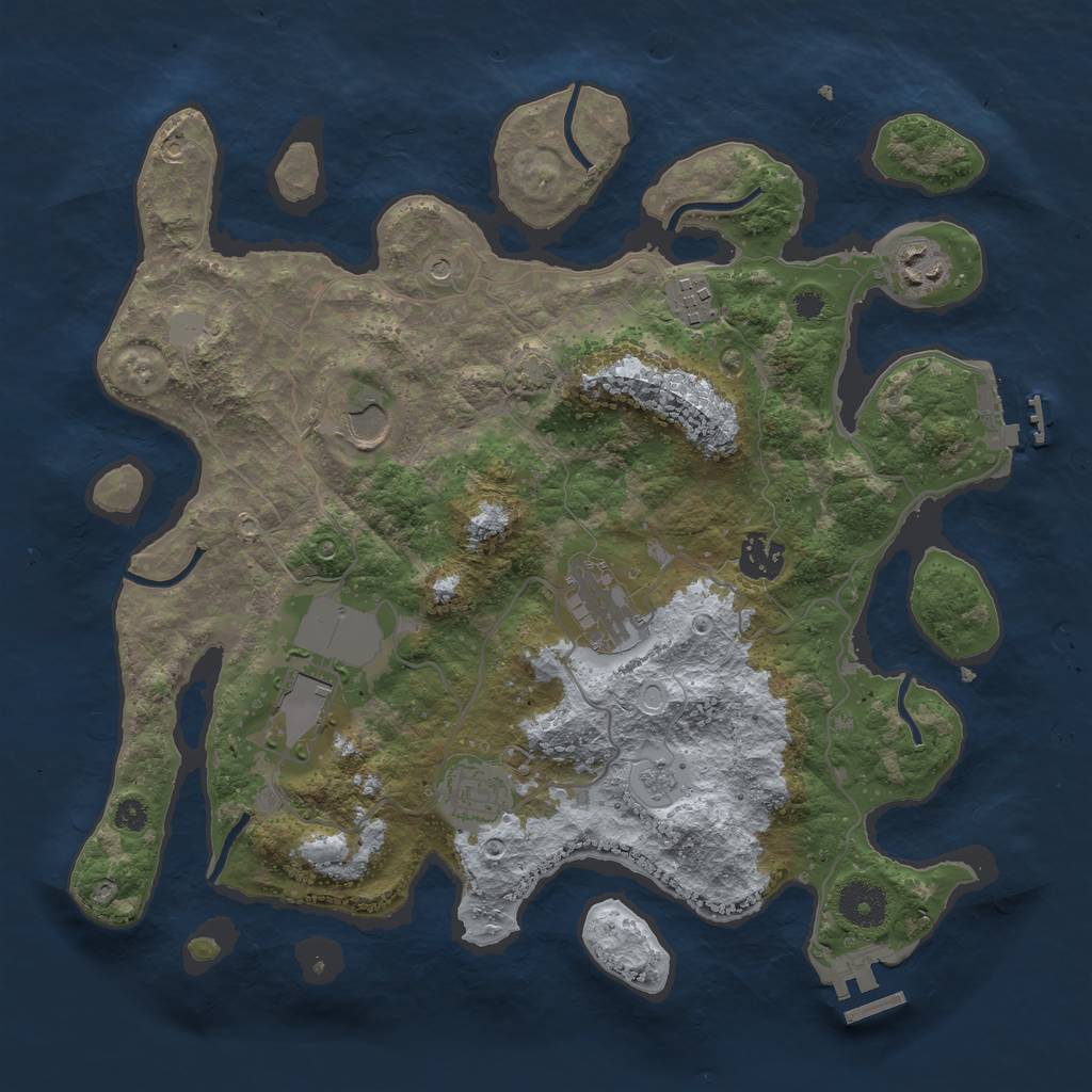 Rust Map: Procedural Map, Size: 3500, Seed: 1517045641, 15 Monuments