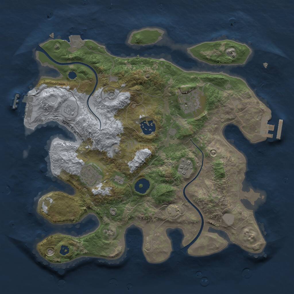 Rust Map: Procedural Map, Size: 3000, Seed: 2006706556, 10 Monuments