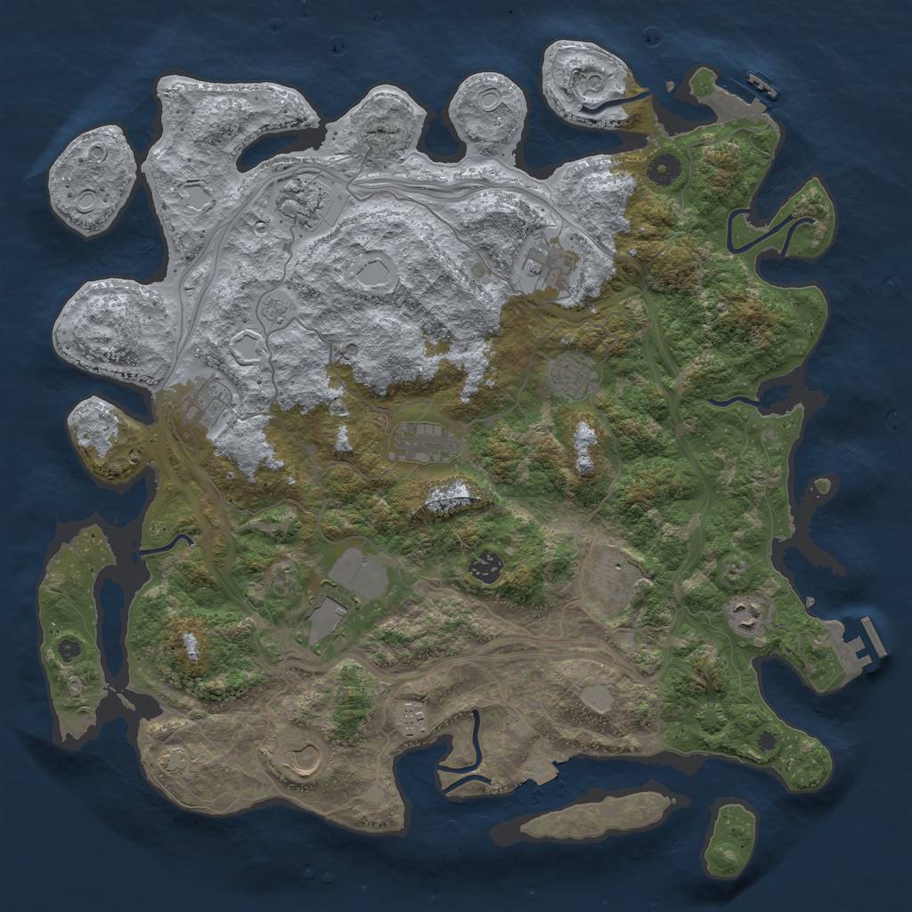 Rust Map: Procedural Map, Size: 4250, Seed: 581496914, 19 Monuments