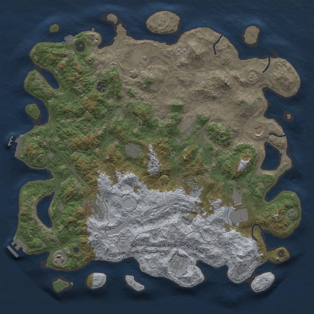 Rust Map: Procedural Map, Size: 4500, Seed: 812024, 19 Monuments