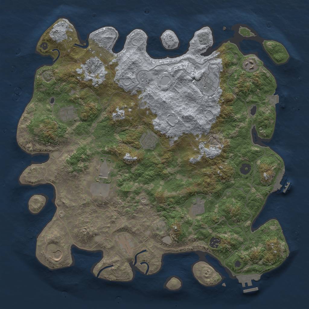 Rust Map: Procedural Map, Size: 4200, Seed: 1413868568, 19 Monuments