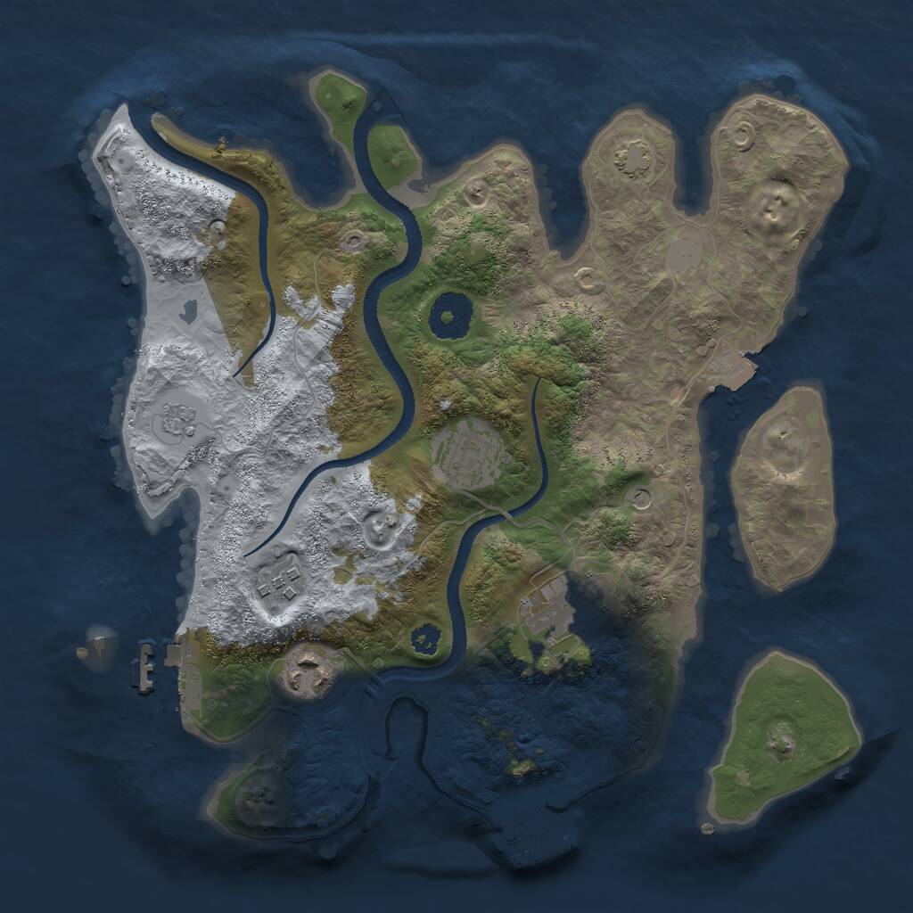 Rust Map: Procedural Map, Size: 3000, Seed: 20180918, 10 Monuments