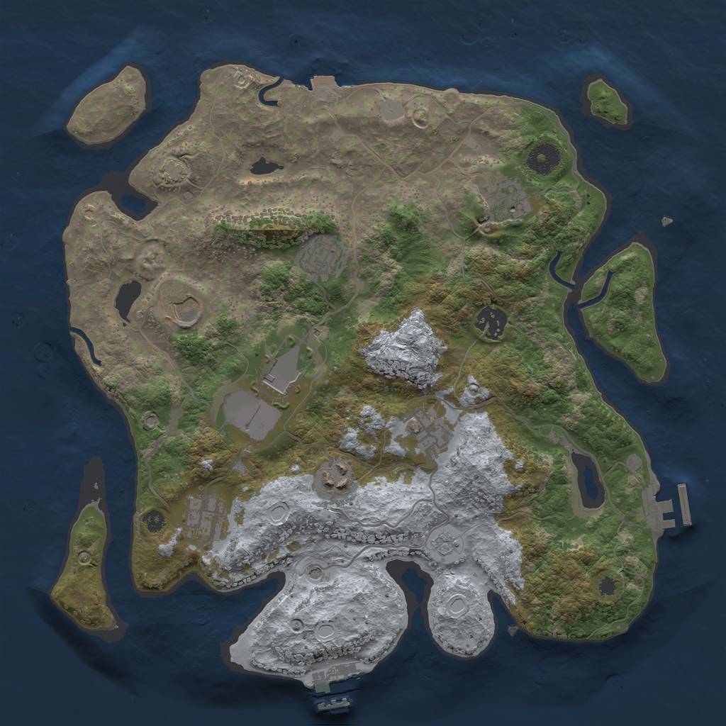 Rust Map: Procedural Map, Size: 3500, Seed: 351562381, 16 Monuments