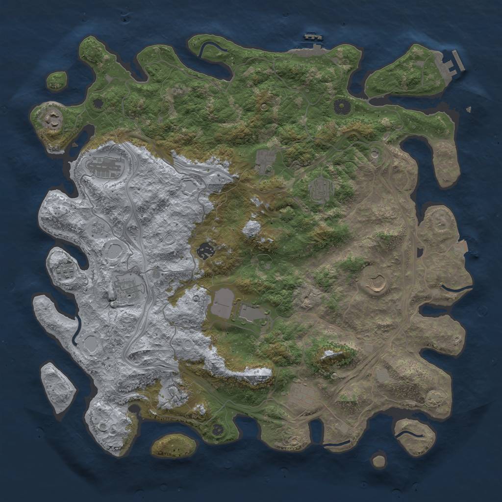 Rust Map: Procedural Map, Size: 4500, Seed: 185, 19 Monuments