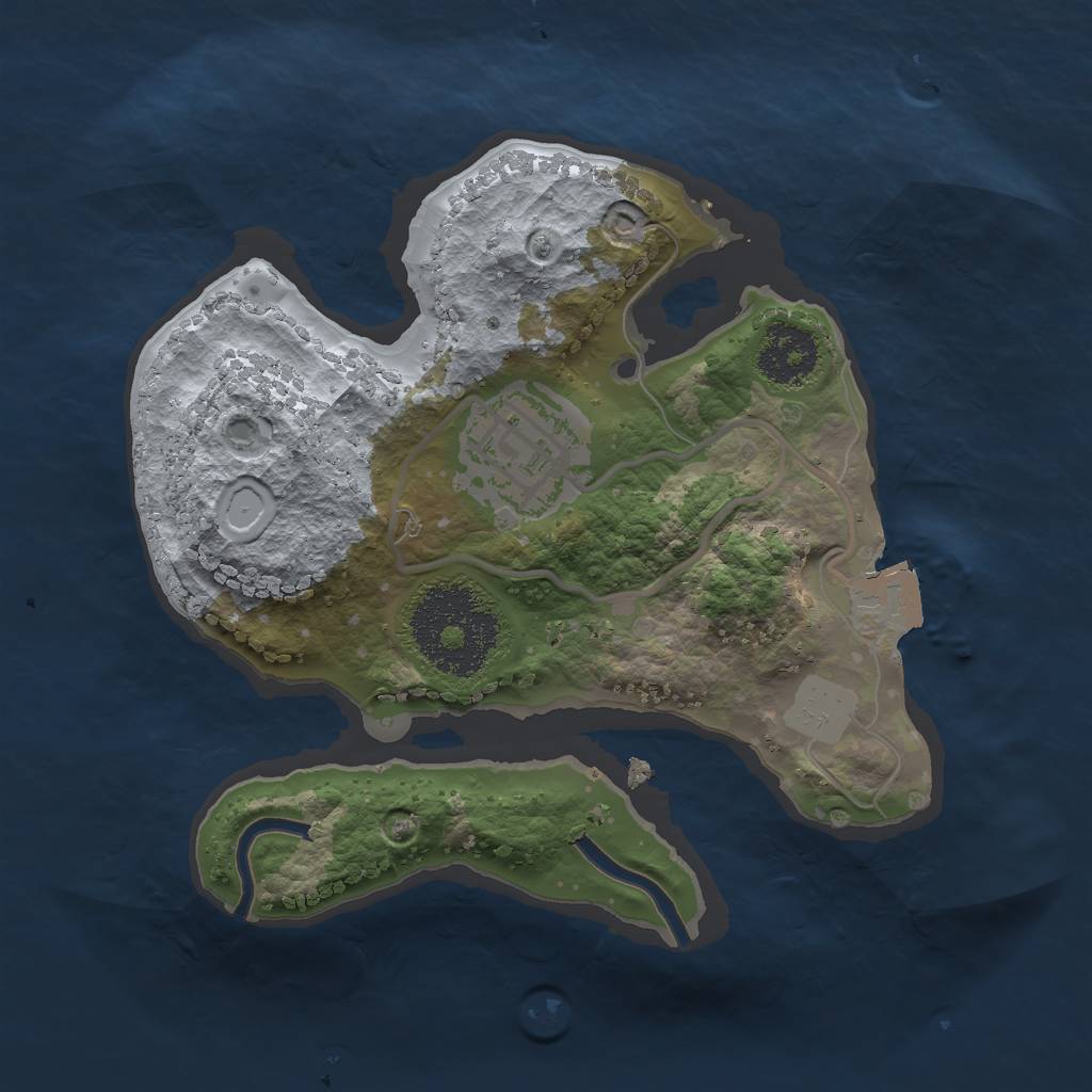 Rust Map: Procedural Map, Size: 1900, Seed: 681108770, 4 Monuments