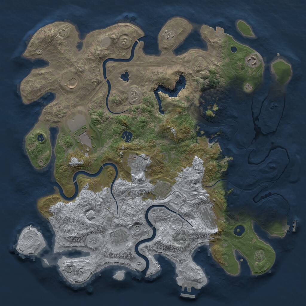 Rust Map: Procedural Map, Size: 4250, Seed: 2016204233, 16 Monuments