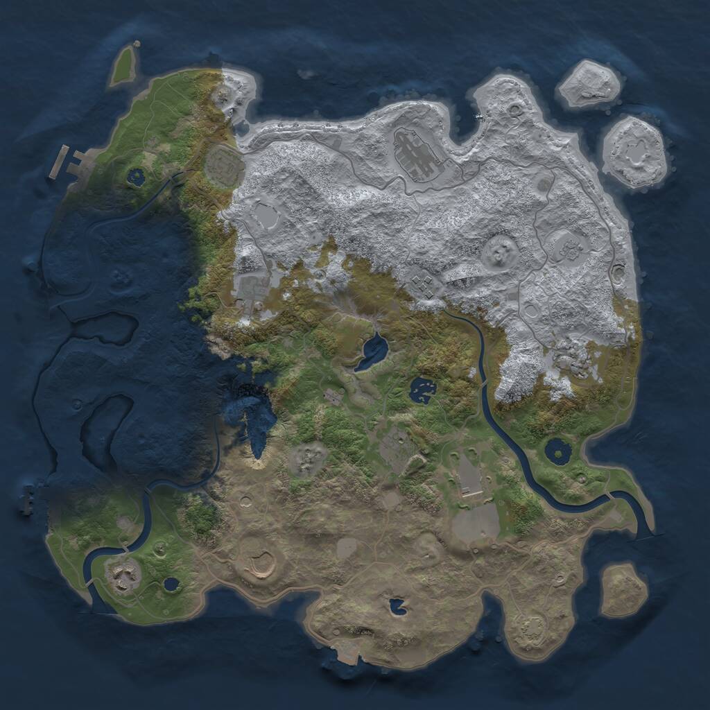 Rust Map: Procedural Map, Size: 4000, Seed: 1468944019, 16 Monuments