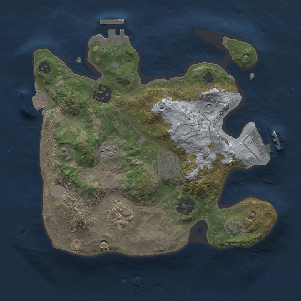 Rust Map: Procedural Map, Size: 2500, Seed: 823548158, 11 Monuments