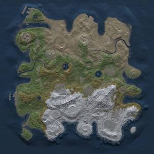 Thumbnail Rust Map: Procedural Map, Size: 3500, Seed: 396071475, 13 Monuments