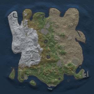 Thumbnail Rust Map: Procedural Map, Size: 3500, Seed: 514518544, 17 Monuments