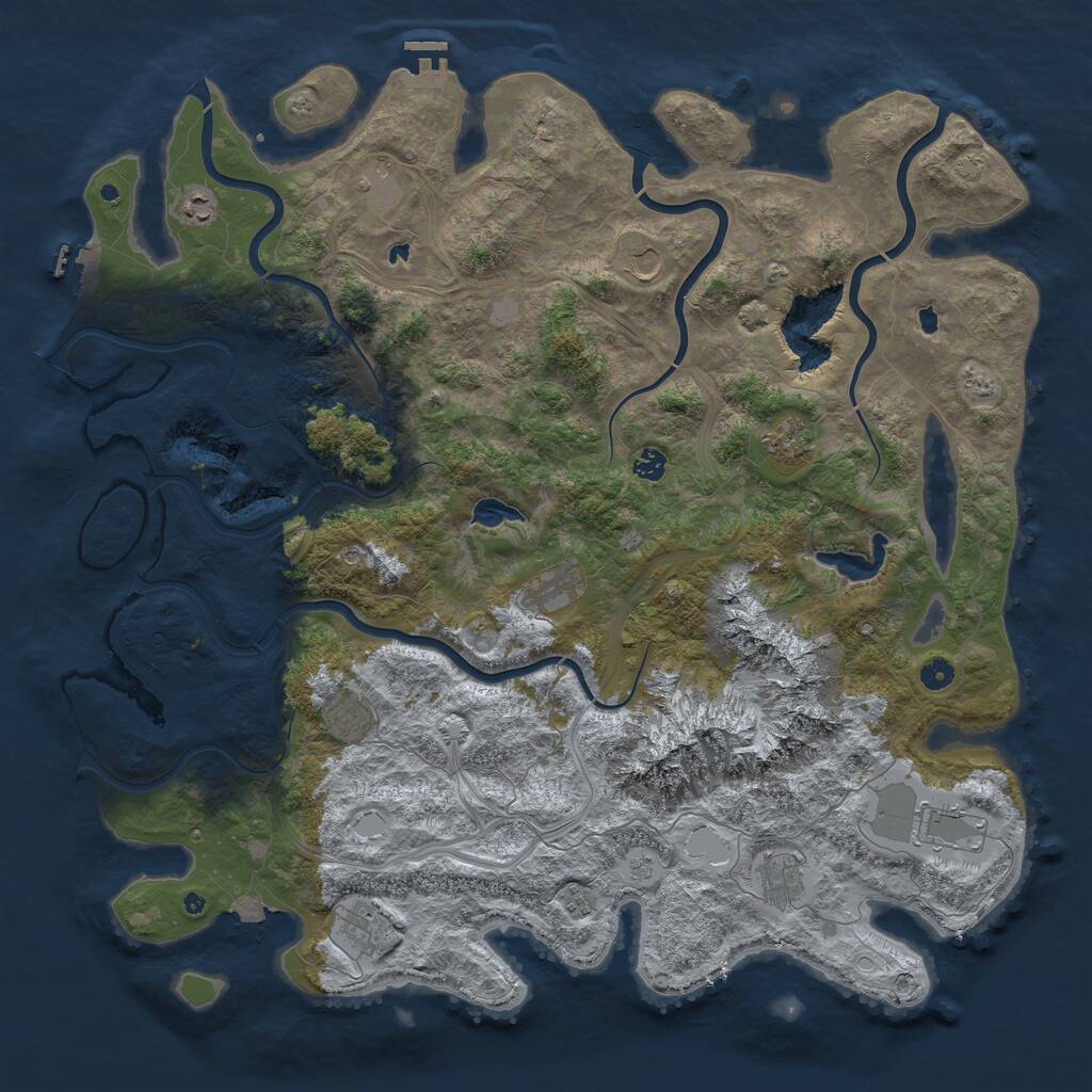 Rust Map: Procedural Map, Size: 5120, Seed: 1170592286, 17 Monuments