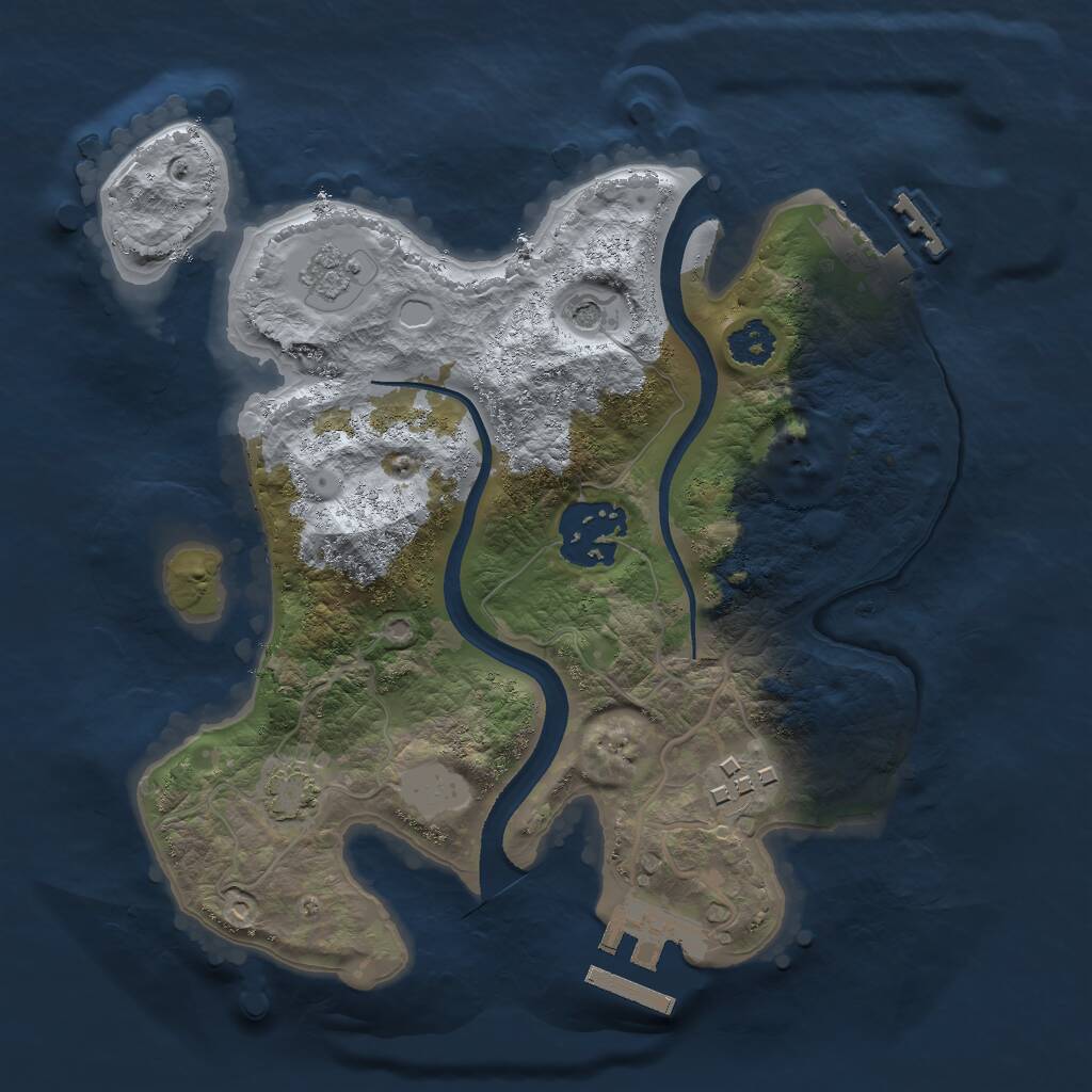 Rust Map: Procedural Map, Size: 2400, Seed: 357, 8 Monuments