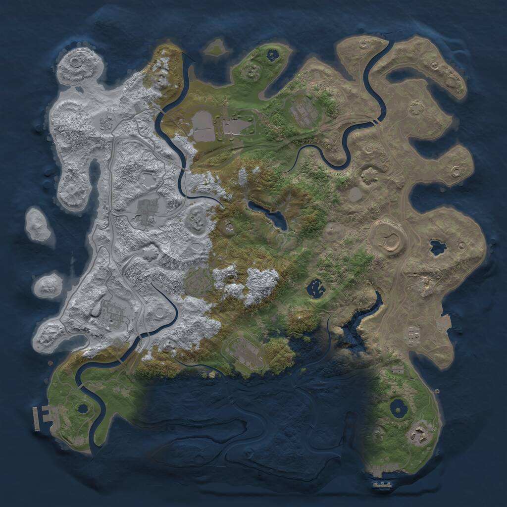 Rust Map: Procedural Map, Size: 4250, Seed: 32319, 16 Monuments