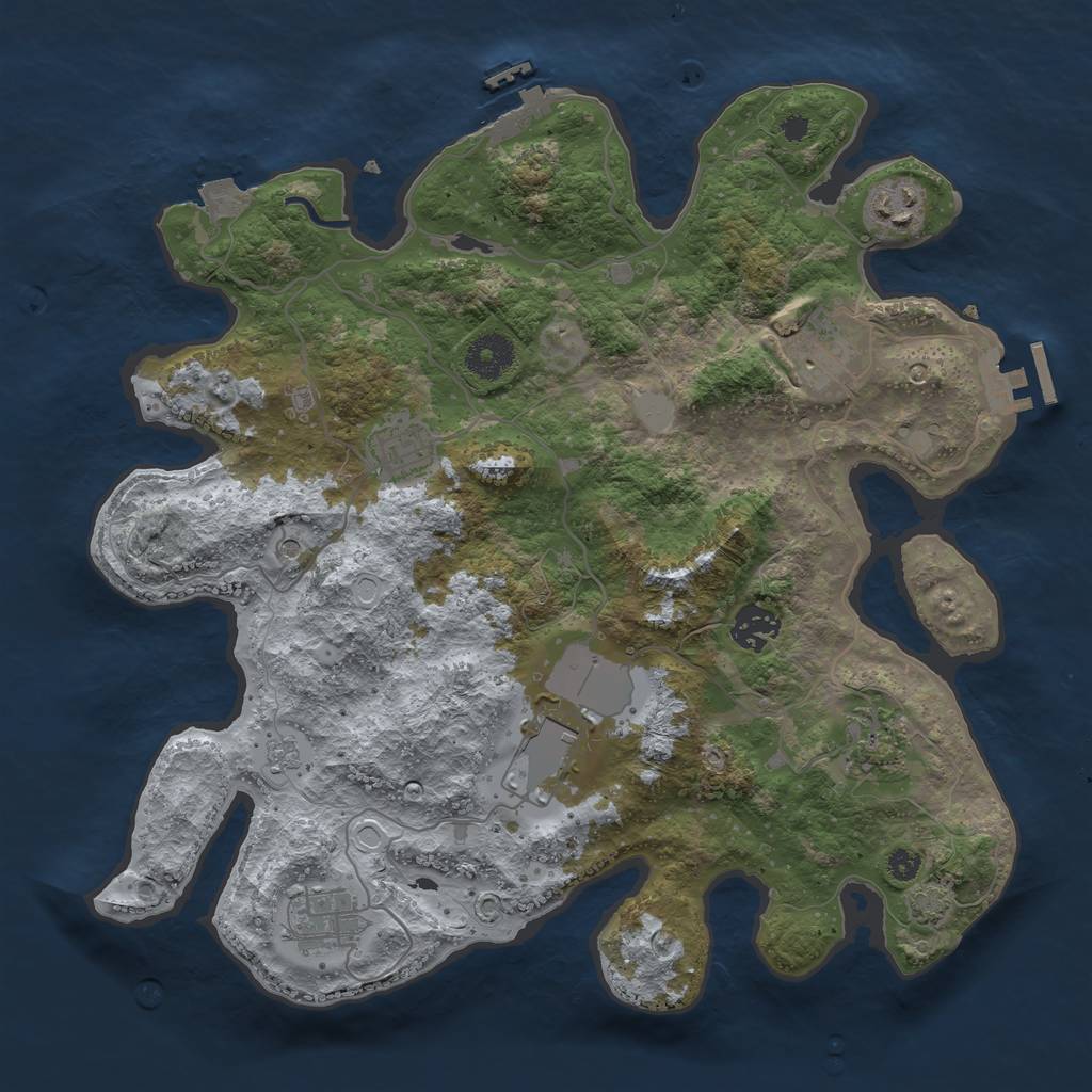 Rust Map: Procedural Map, Size: 3500, Seed: 355967504, 15 Monuments