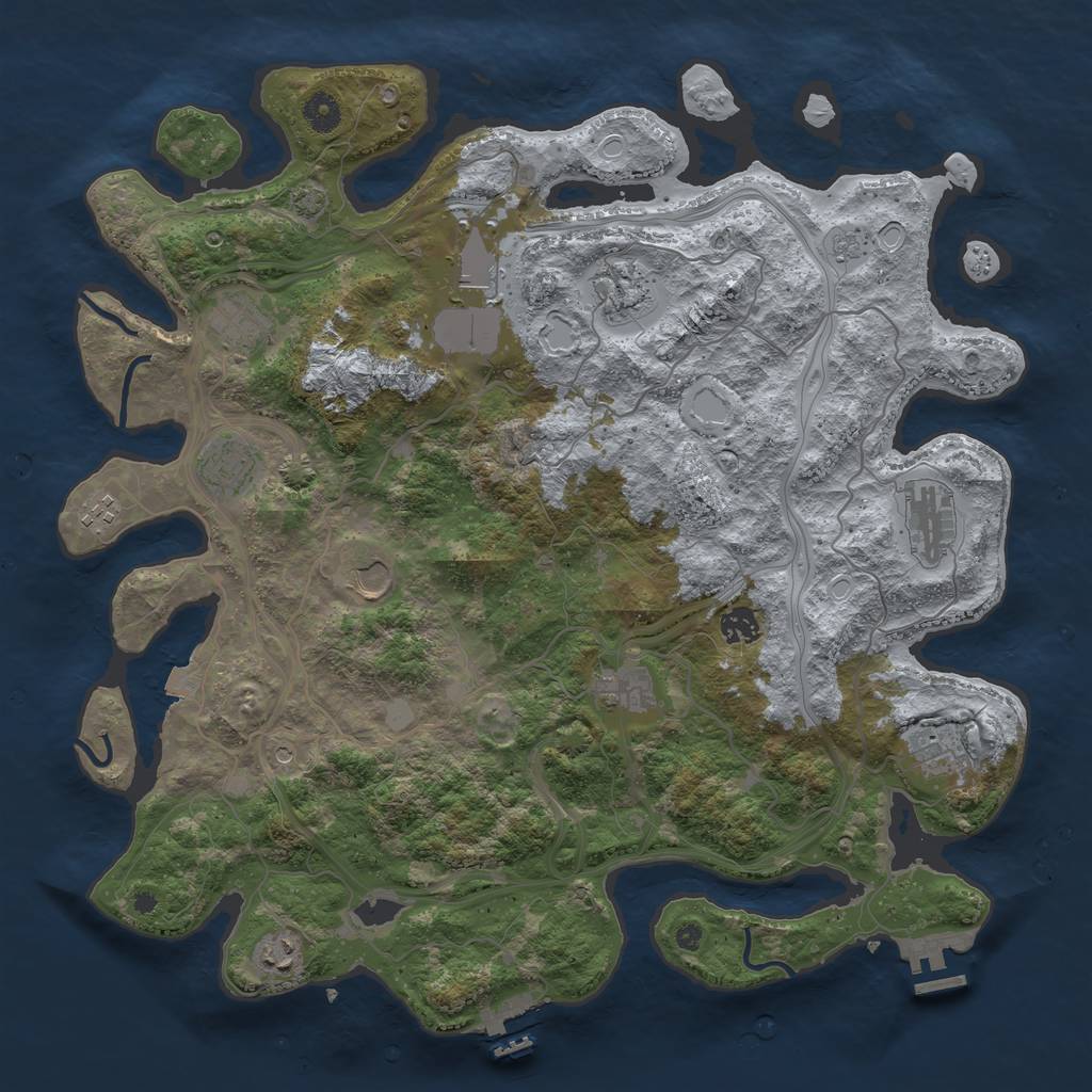 Rust Map: Procedural Map, Size: 4250, Seed: 90977708, 19 Monuments