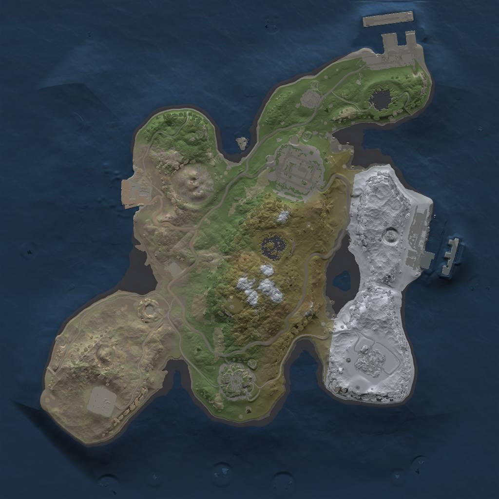 Rust Map: Procedural Map, Size: 2000, Seed: 1730368402, 8 Monuments