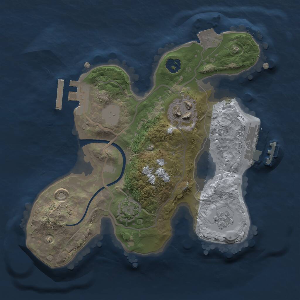 Rust Map: Procedural Map, Size: 2000, Seed: 1730368402, 6 Monuments
