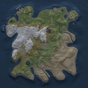 Thumbnail Rust Map: Procedural Map, Size: 3200, Seed: 7913742, 11 Monuments