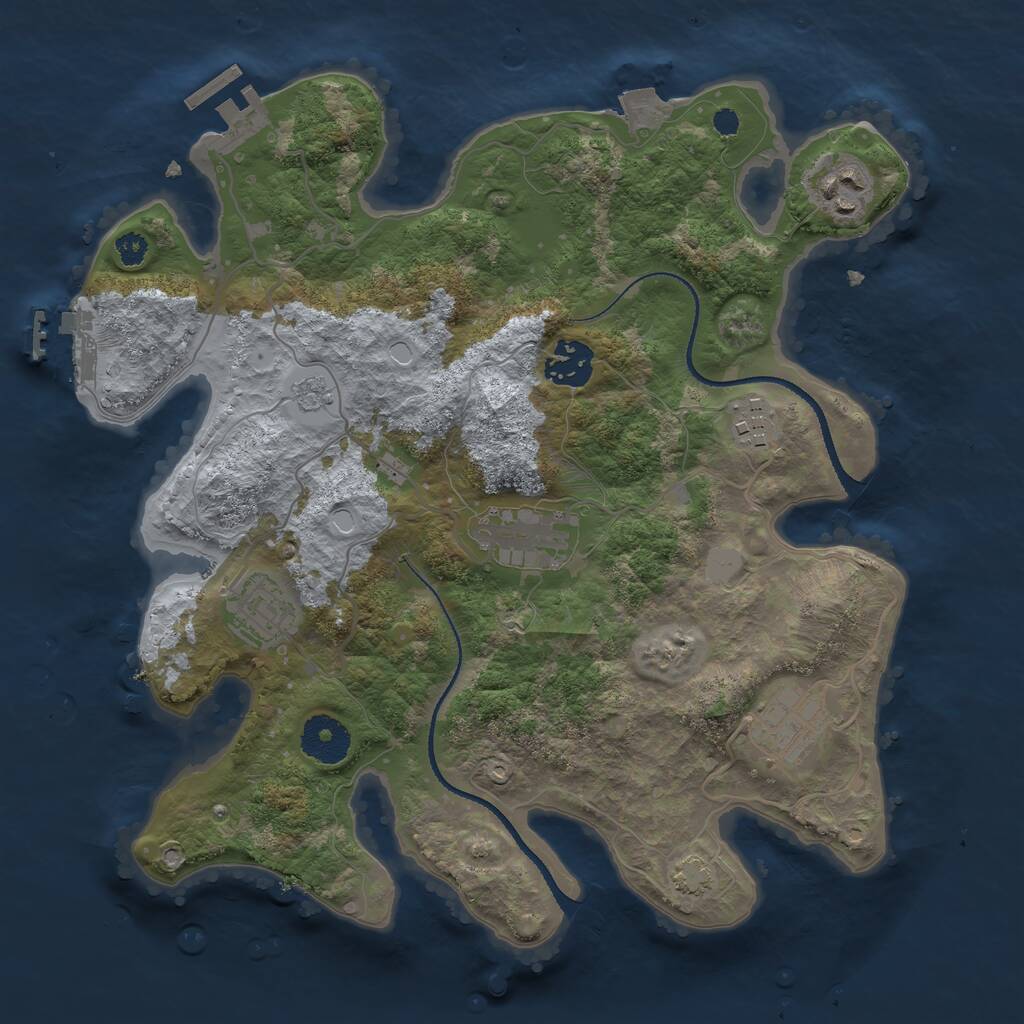 Rust Map: Procedural Map, Size: 3200, Seed: 7913742, 11 Monuments