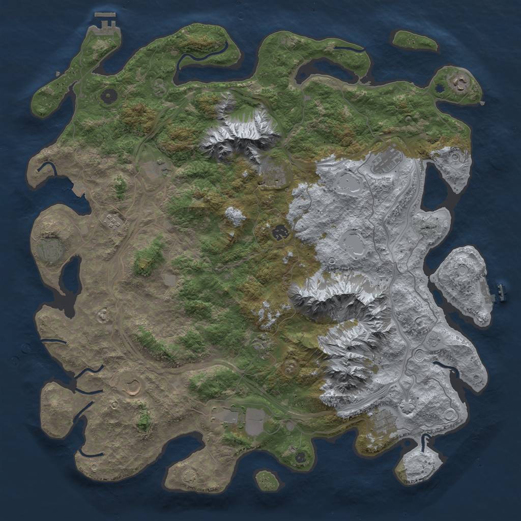 Rust Map: Procedural Map, Size: 5000, Seed: 23564553, 19 Monuments