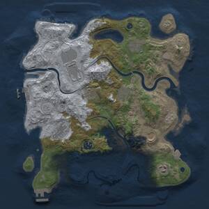 Thumbnail Rust Map: Procedural Map, Size: 3500, Seed: 837467465, 15 Monuments