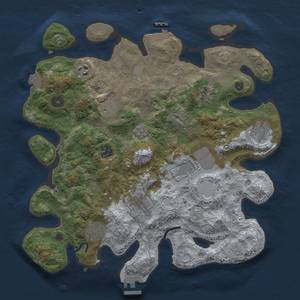 Thumbnail Rust Map: Procedural Map, Size: 3550, Seed: 1129259679, 17 Monuments