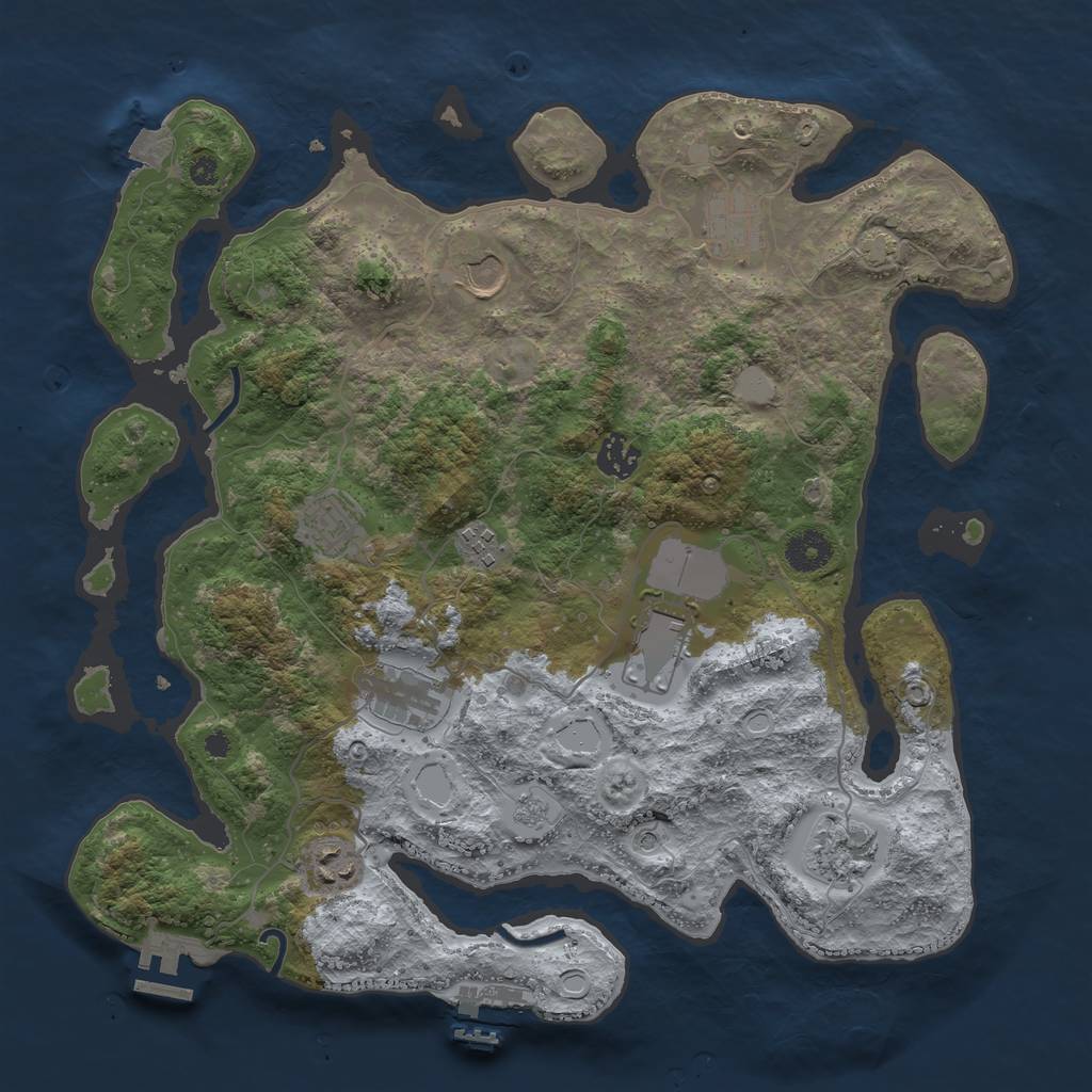 Rust Map: Procedural Map, Size: 3750, Seed: 469774, 17 Monuments