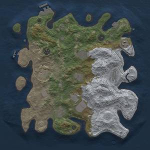 Thumbnail Rust Map: Procedural Map, Size: 3500, Seed: 1235403271, 16 Monuments