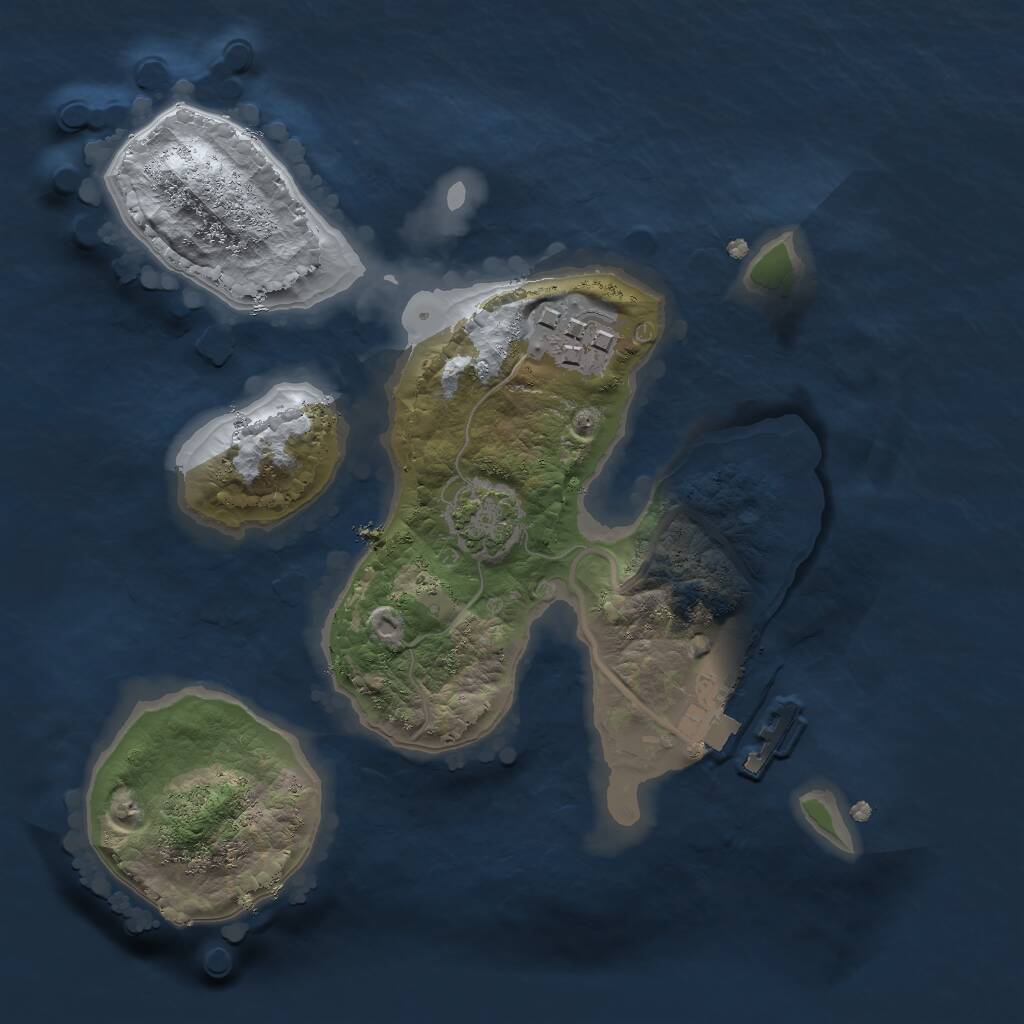 Rust Map: Procedural Map, Size: 2000, Seed: 983403706, 4 Monuments
