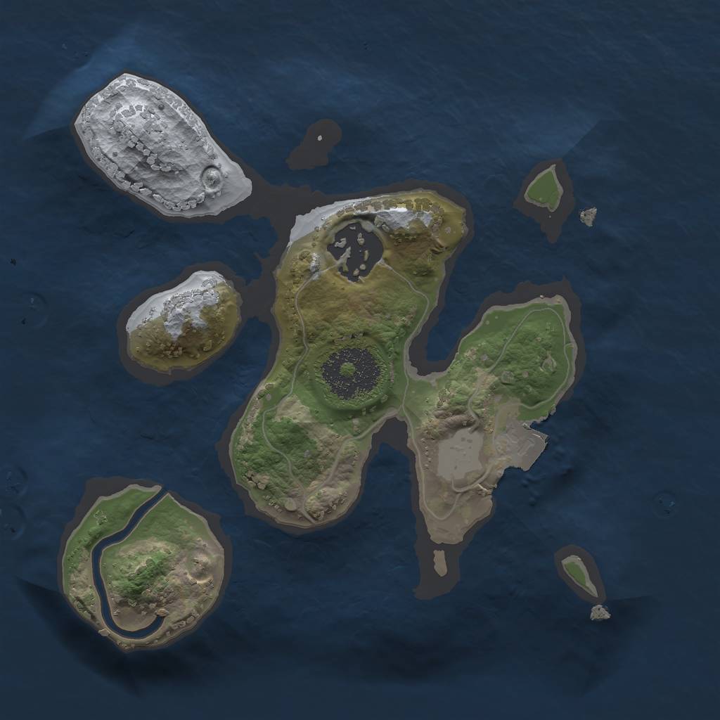 Rust Map: Procedural Map, Size: 2000, Seed: 983403706, 4 Monuments