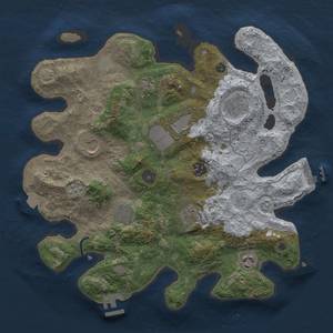 Thumbnail Rust Map: Procedural Map, Size: 3500, Seed: 1696336125, 17 Monuments