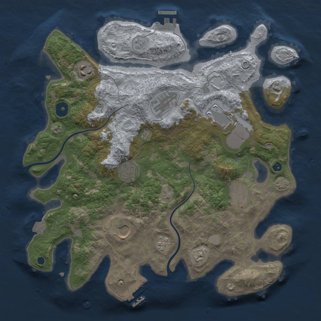 Rust Map: Procedural Map, Size: 3500, Seed: 1890909455, 13 Monuments