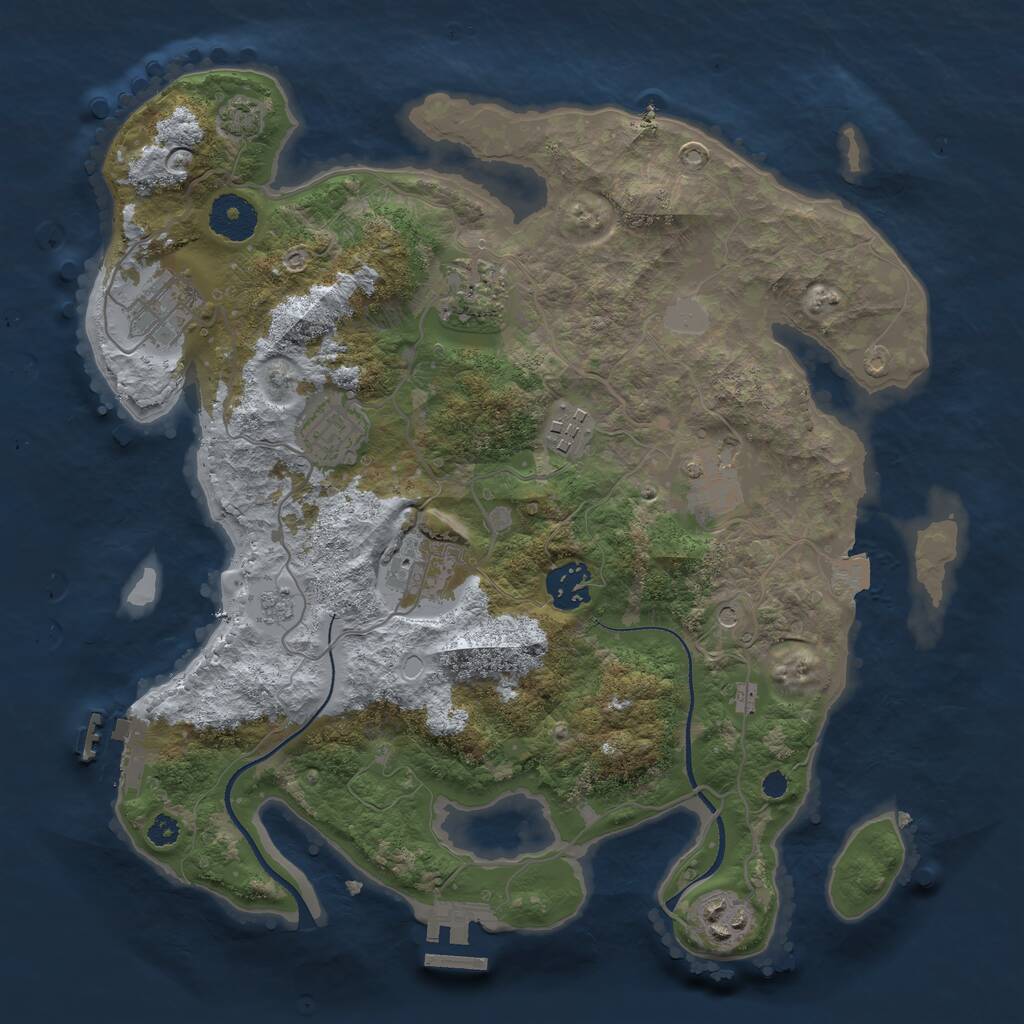 Rust Map: Procedural Map, Size: 3300, Seed: 661770982, 14 Monuments