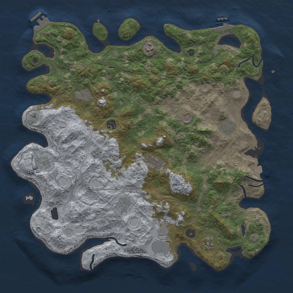 Rust Map: Procedural Map, Size: 4500, Seed: 22487, 19 Monuments