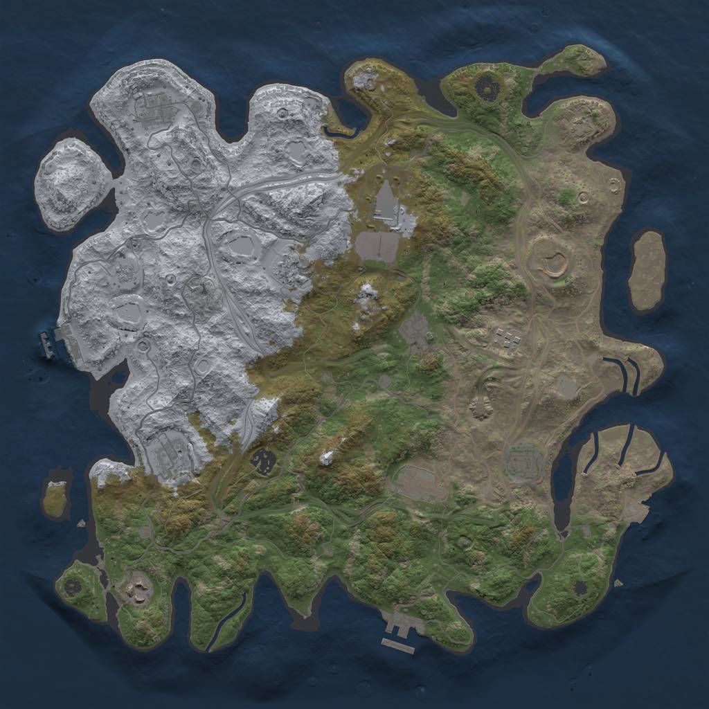 Rust Map: Procedural Map, Size: 4250, Seed: 1145144085, 19 Monuments