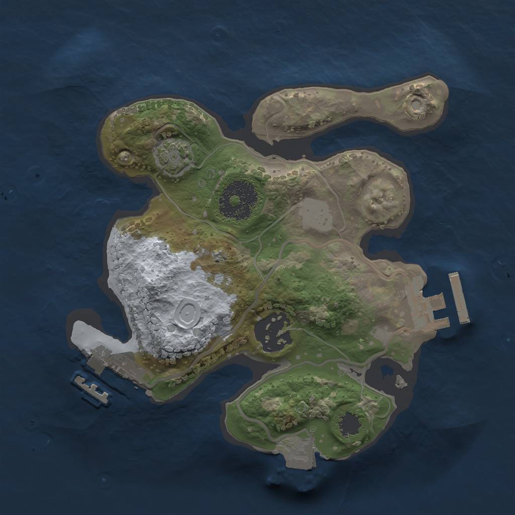 Rust Map: Procedural Map, Size: 2000, Seed: 2113396574, 7 Monuments