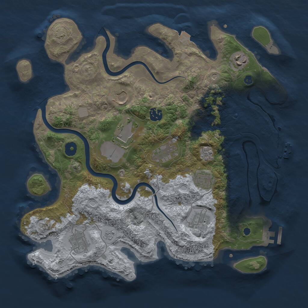 Rust Map: Procedural Map, Size: 3500, Seed: 537503134, 15 Monuments