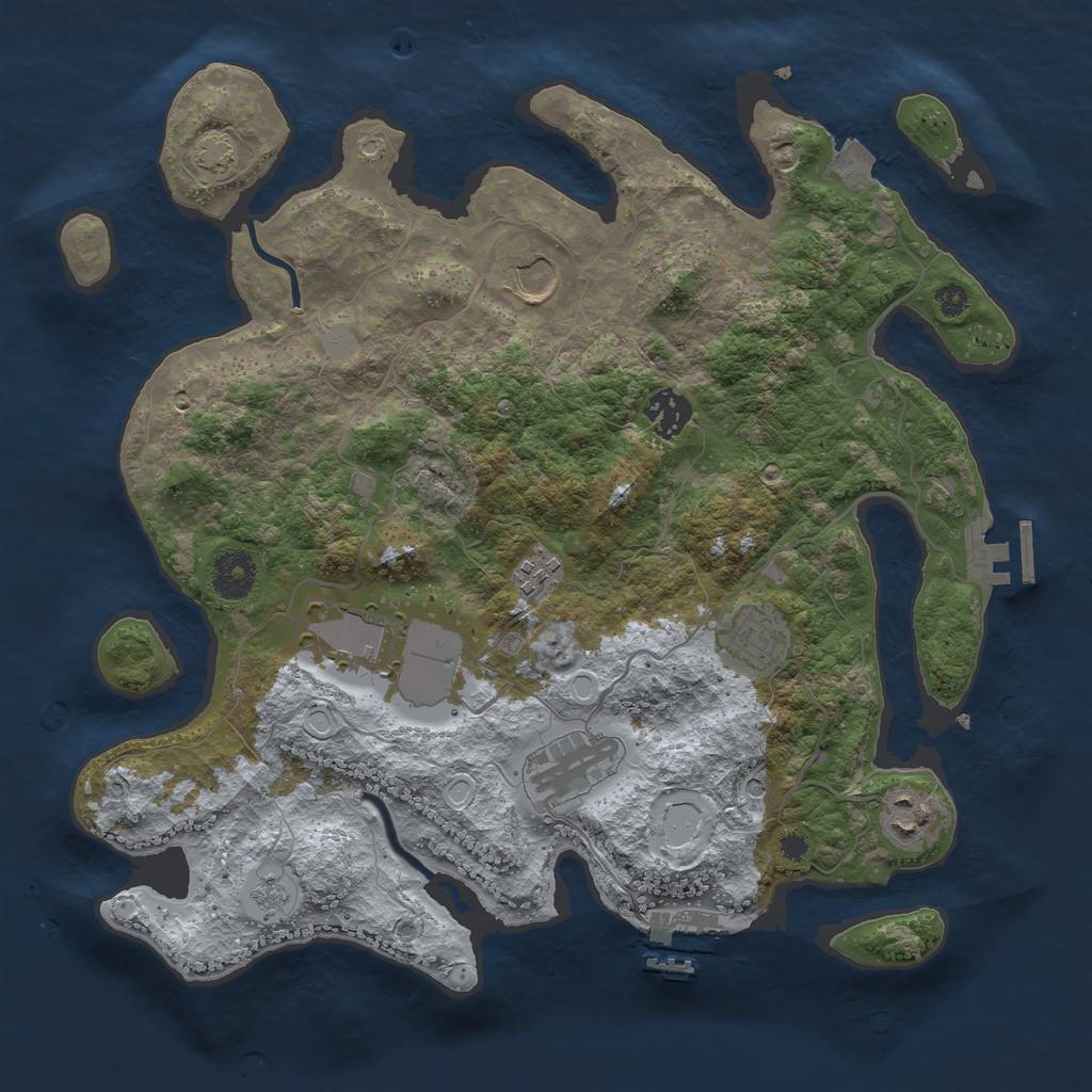 Rust Map: Procedural Map, Size: 3500, Seed: 537503134, 15 Monuments