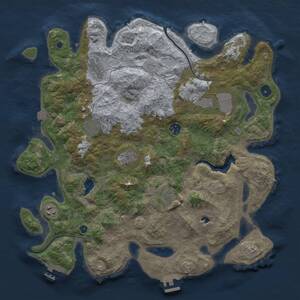 Thumbnail Rust Map: Procedural Map, Size: 4000, Seed: 635468741, 14 Monuments